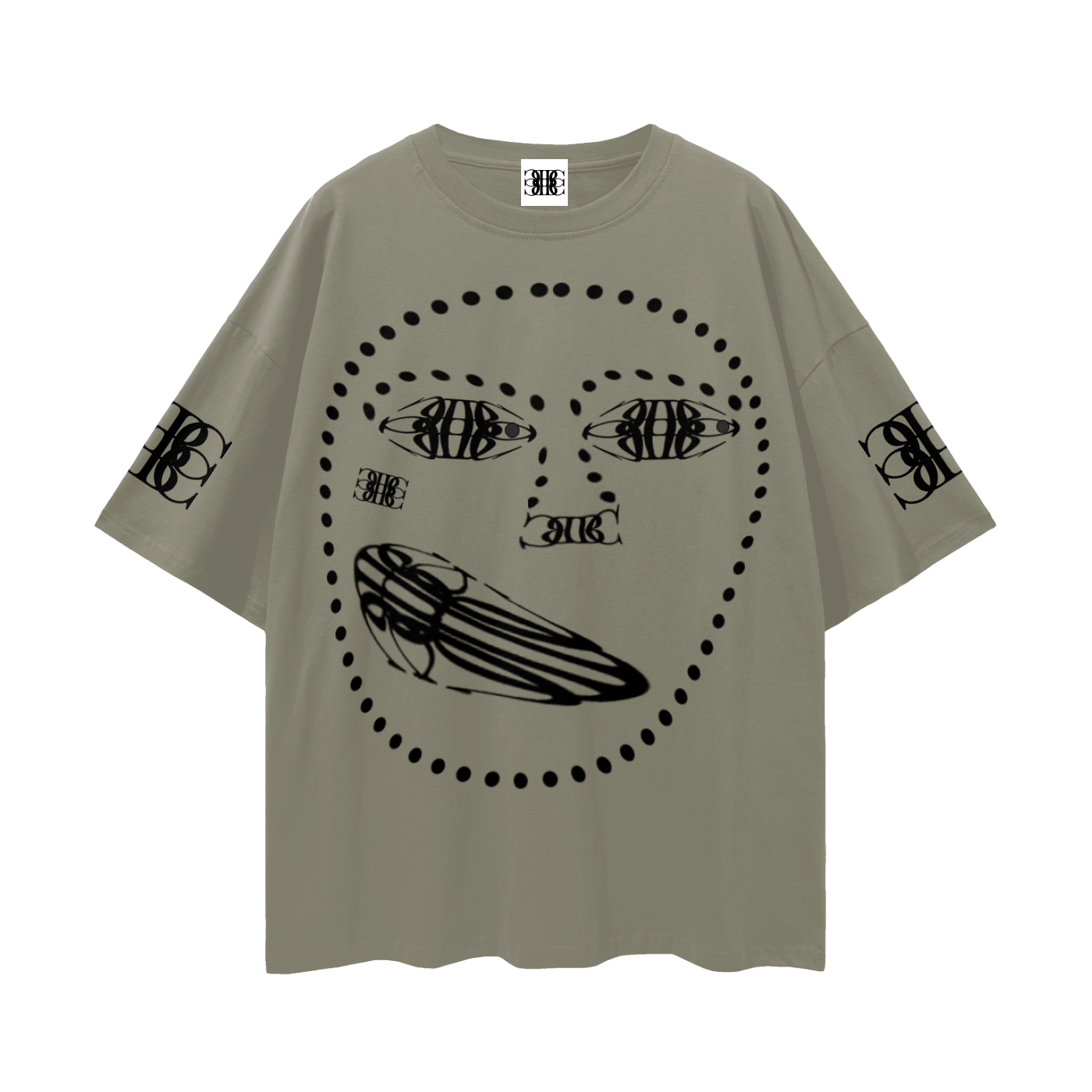 Beau Chaos Unisex " BC Mirror, Face Phase 1 & 2" Logo Streetwear Loose Drop Shoulder T-Shirt