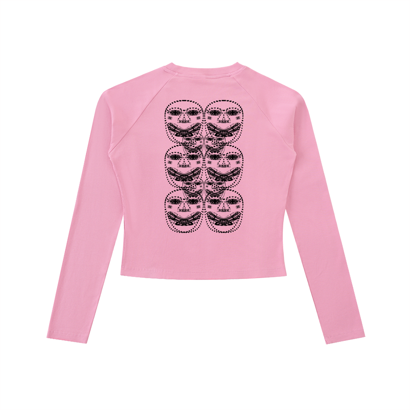 Beau Chaos Women's "Face Phase 2 & 3" Logo Dyed Washed Long Sleeve Slim T-Shirt