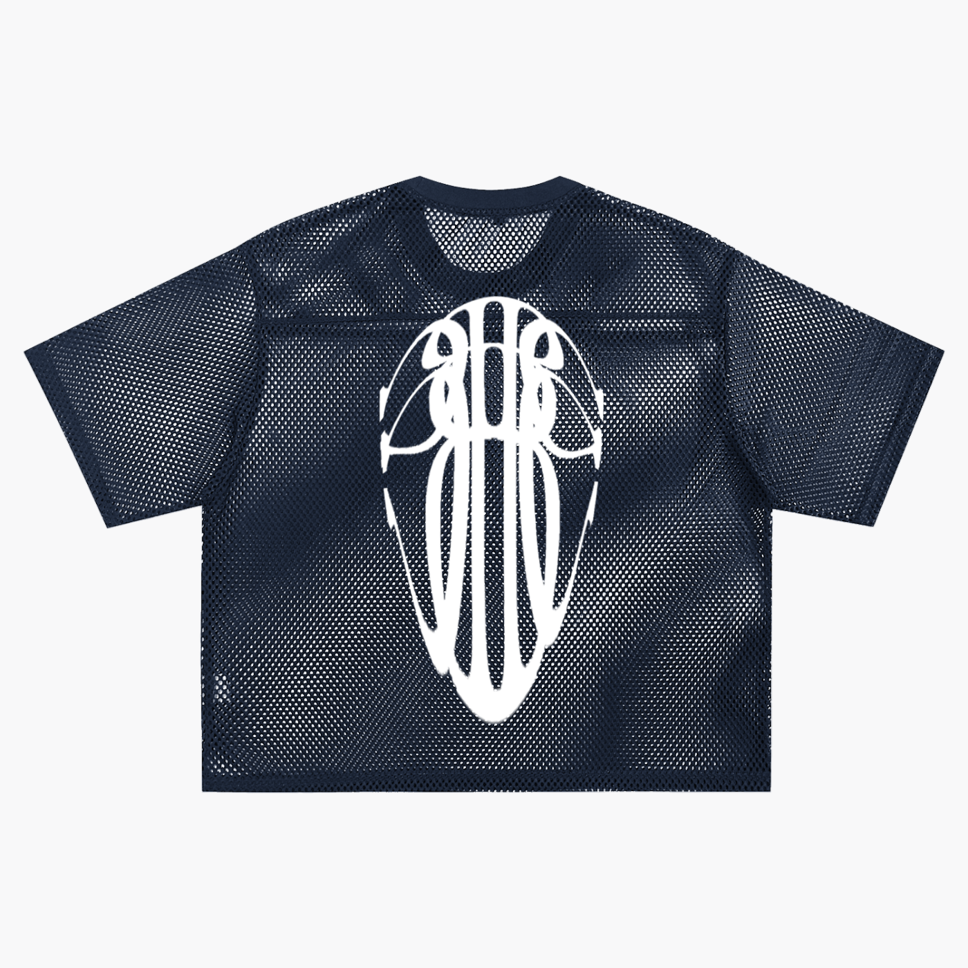 Beau Chaos Unisex "Tall & Wide Stretch" Logo See-through Boxy Net T-Shirt