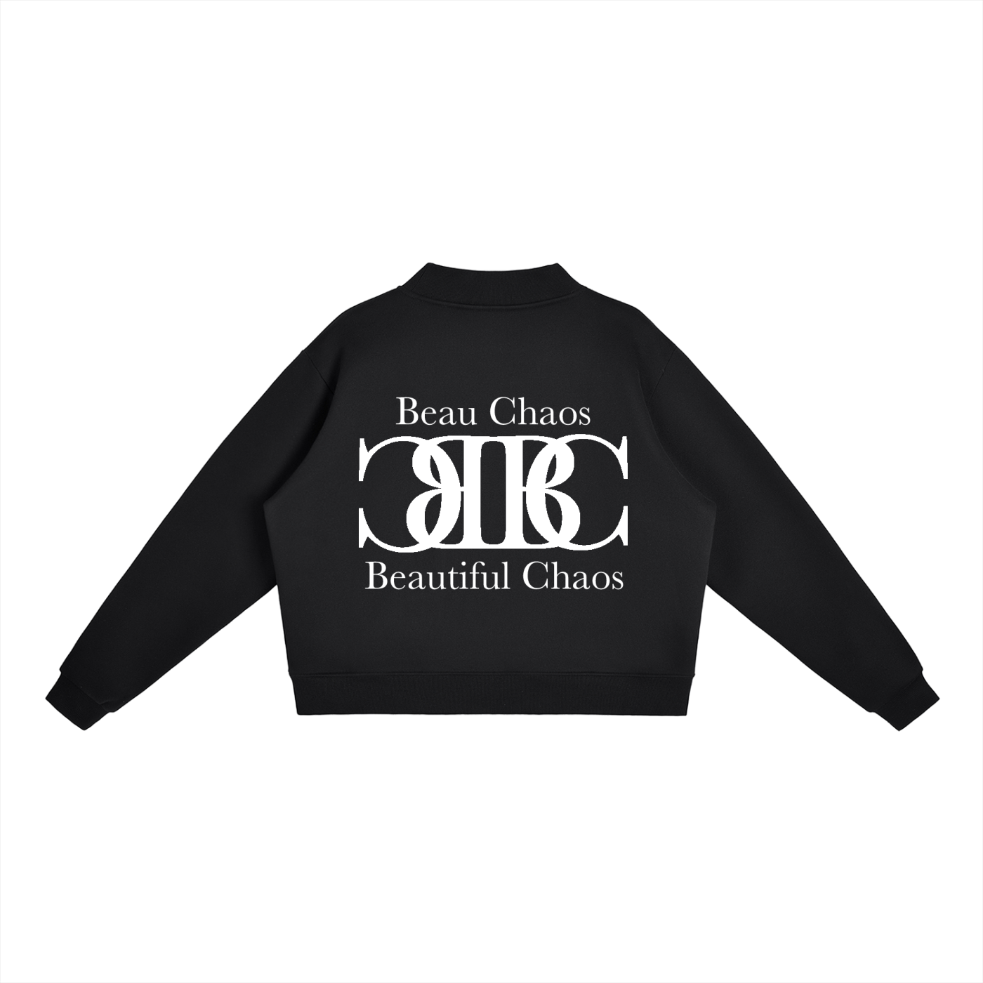 Beau Chaos Women's "BC Mirror & Name" Logo Mock-Neck Crew Sweatshirt