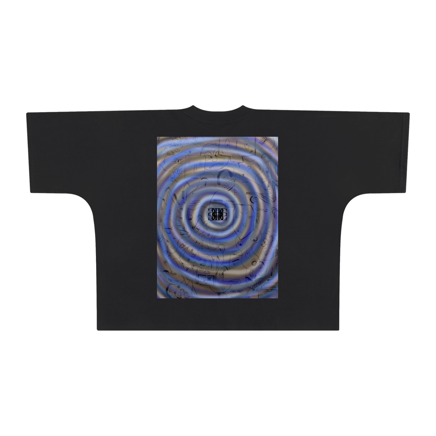 Beau Chaos Unisex “Face Collage & BC Mirror” Logo Oversized One-Piece Boxy T-Shirt