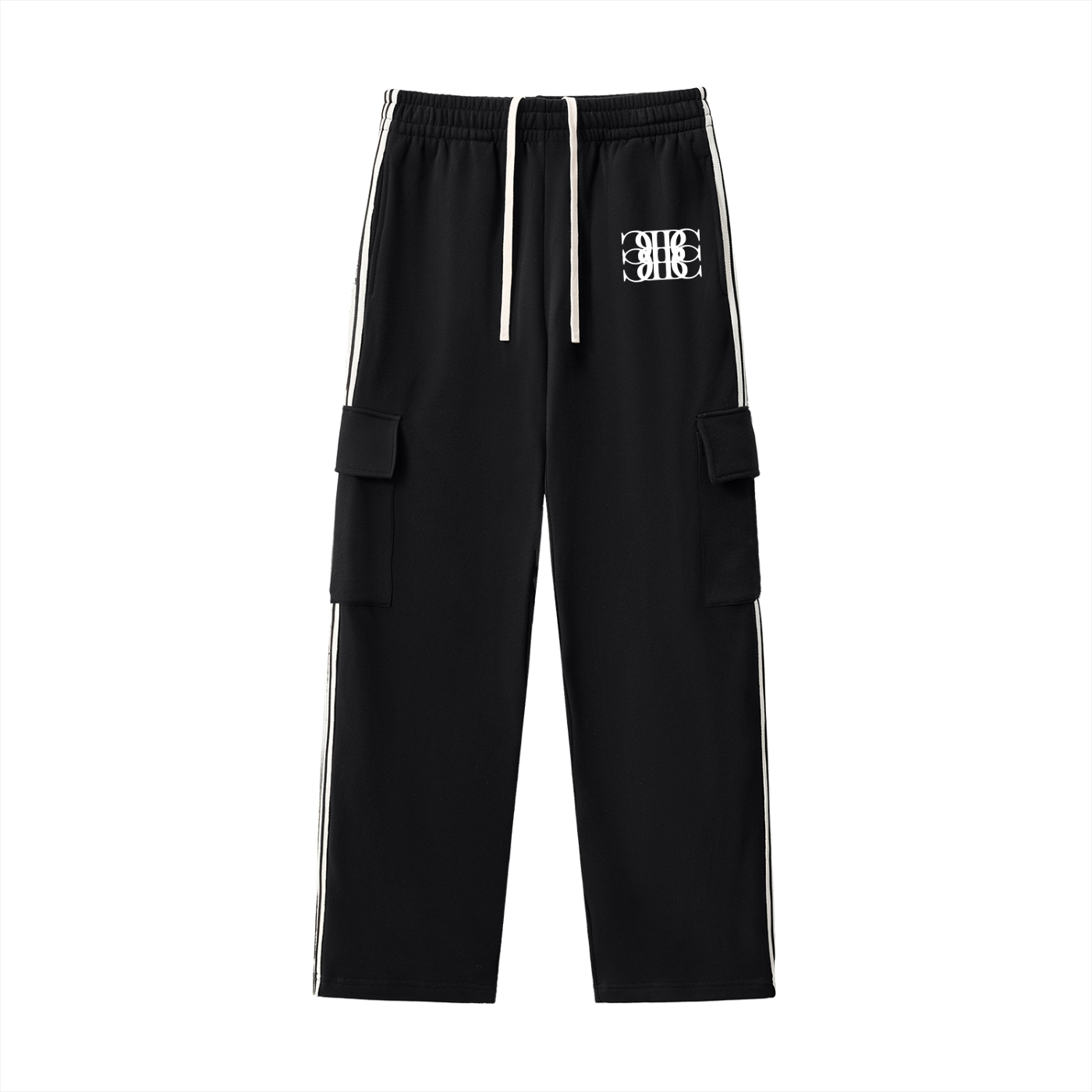 Beau Chaos Unisex "Name & BC Mirror" Logo Side Stripe Straight-Leg Pants
