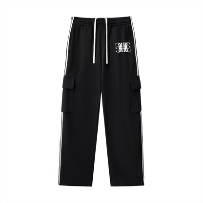 Beau Chaos Unisex "Name & BC Mirror" Logo Side Stripe Straight-Leg Pants