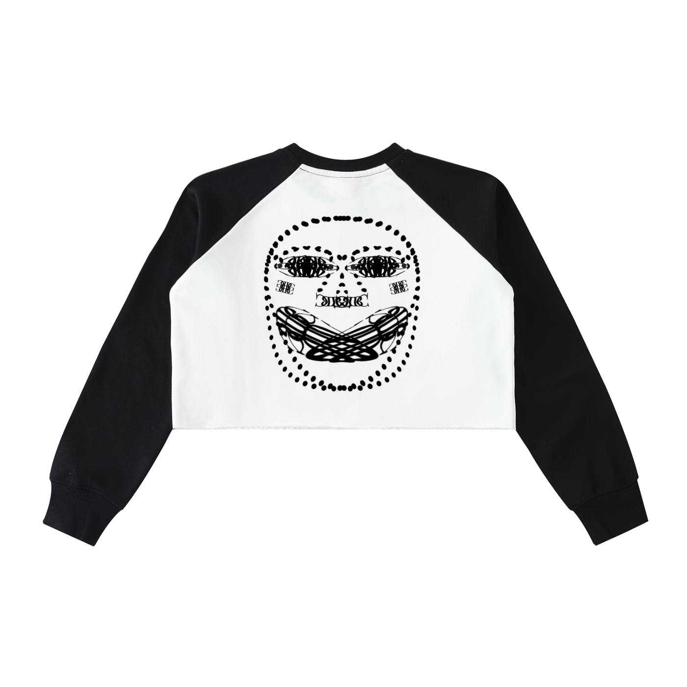 Beau Chaos Women's "Face Phase 1 & 2" Logo Raw-Hem Color-Block Crop Sweatshirt
