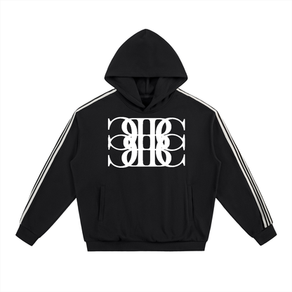 Beau Chaos Unisex "BC Mirror & BC Stack" Logo Side Stripe Drop-Shoulder Hoodie