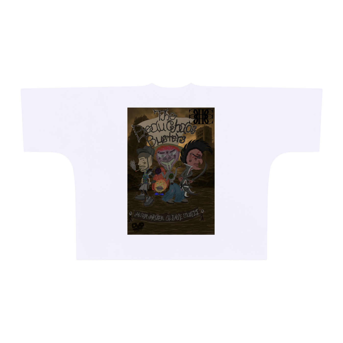 Beau Chaos Unisex "The Beau Chaos Busters & BC Mirror" Logo Oversized One-Piece Boxy T-Shirt