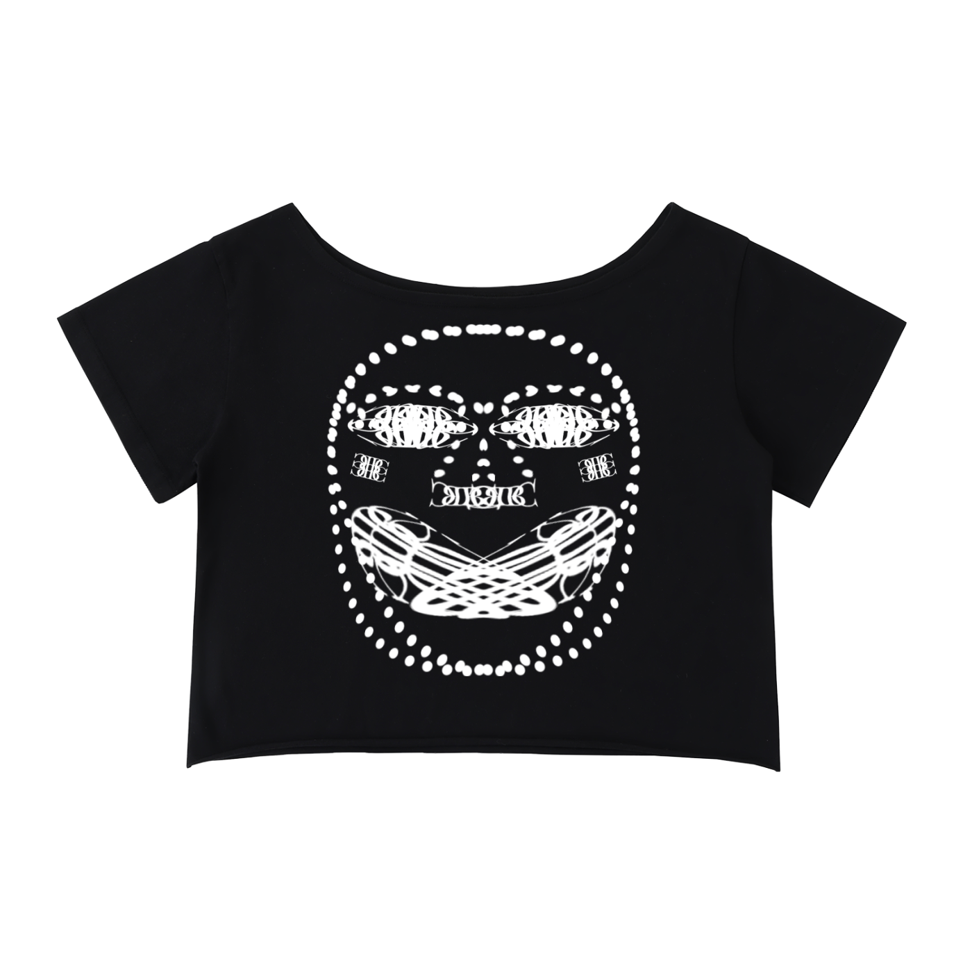 Beau Chaos Women's "Face Phase 2 & BC Mirror" Logo Off-Shoulder Rolled Hem T-Shirt