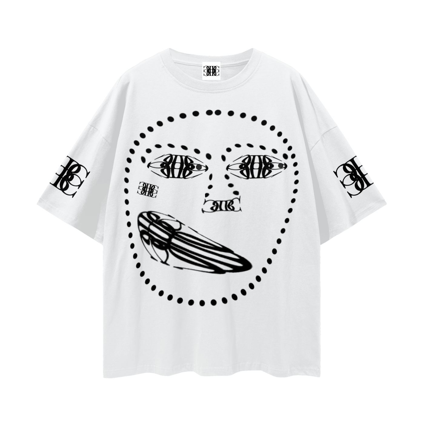 Beau Chaos Unisex " BC Mirror, Face Phase 1 & 2" Logo Streetwear Loose Drop Shoulder T-Shirt