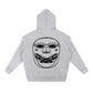 Beau Chaos Unisex "BC Mirror & Face Phase 2" Logo Contrast Tape Raw Edge Double Layered Zip Hoodie