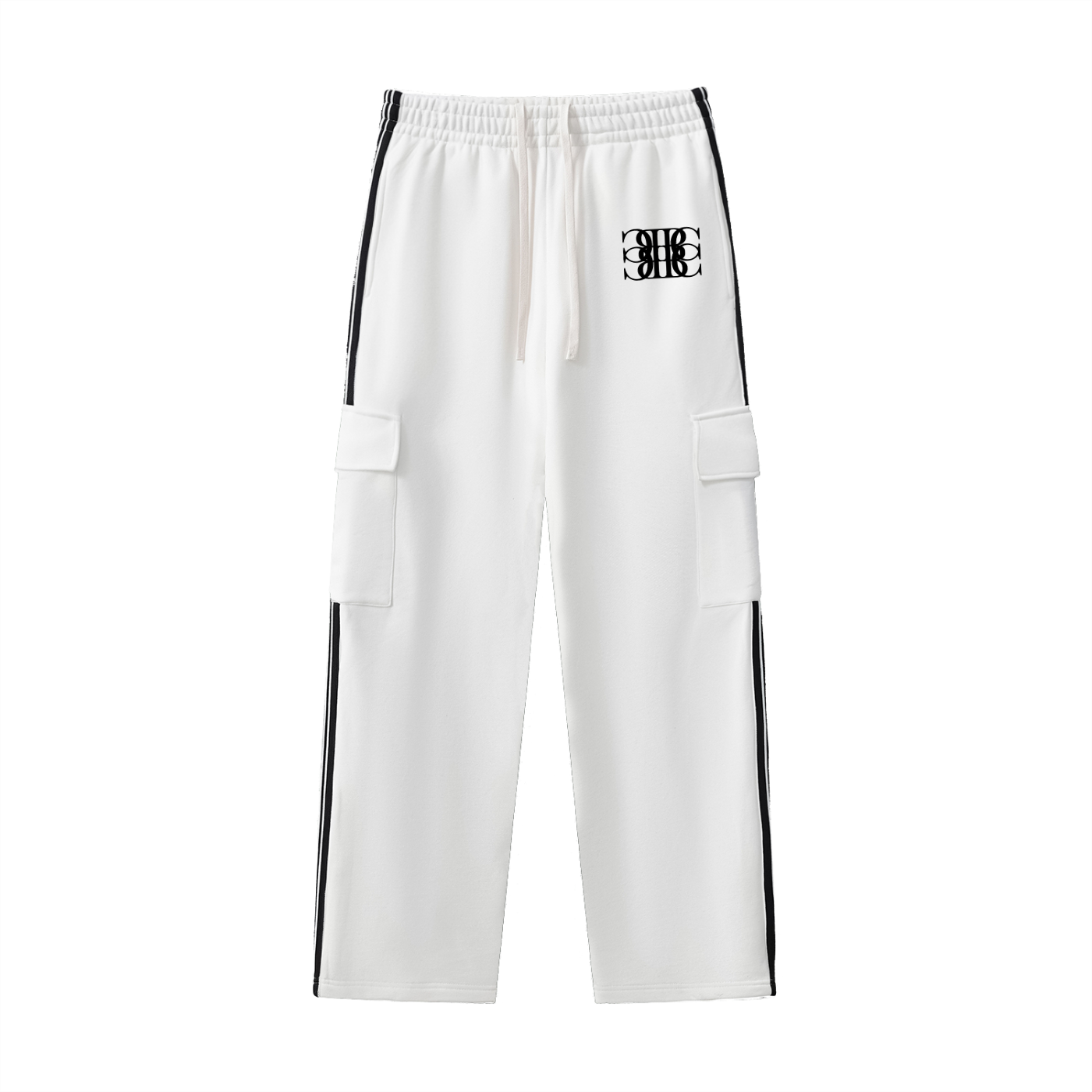 Beau Chaos Unisex "BC Mirror" Logo Side Stripe Straight-Leg Pants