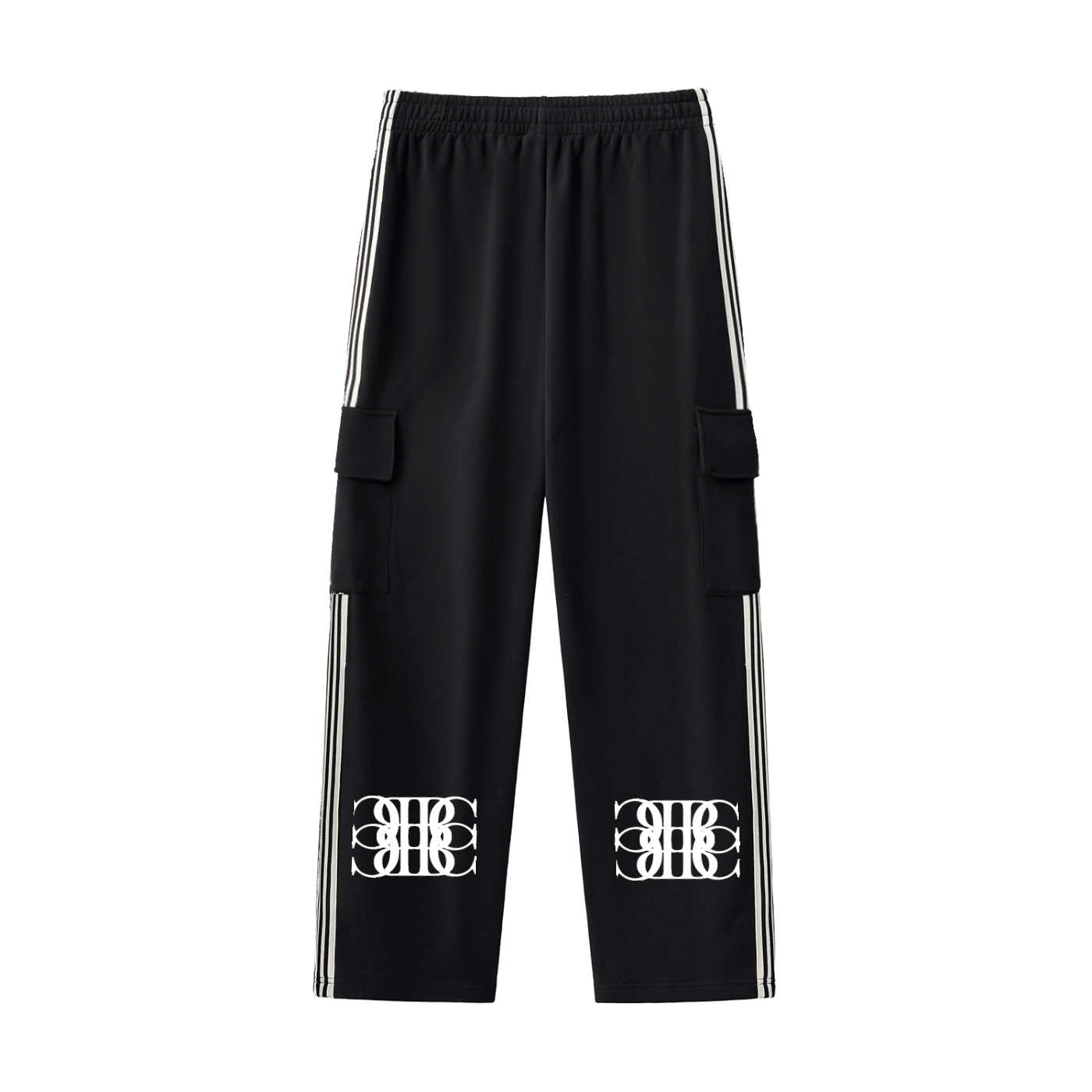 Beau Chaos Unisex "Name & BC Mirror" Logo Side Stripe Straight-Leg Pants