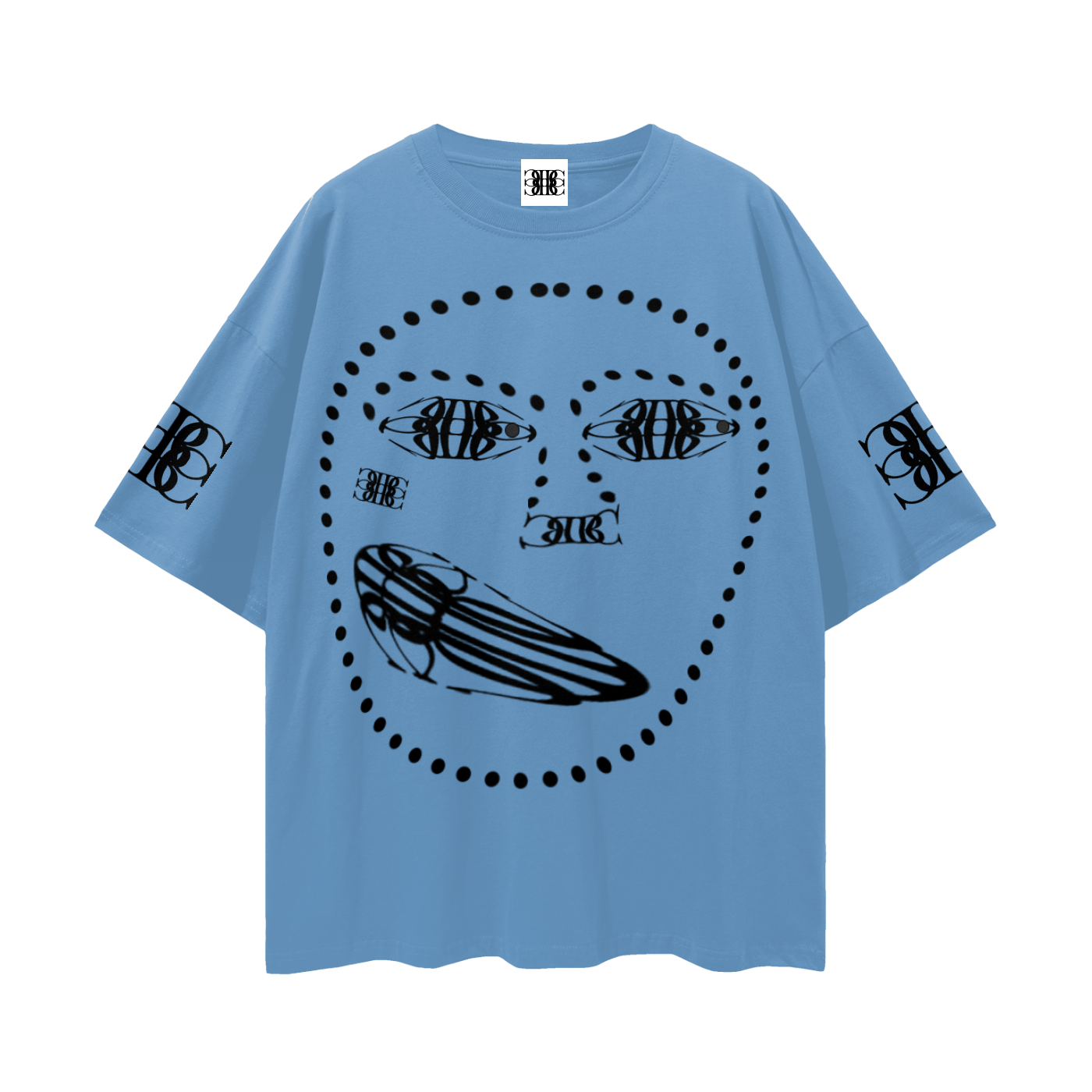 Beau Chaos Unisex " BC Mirror, Face Phase 1 & 2" Logo Streetwear Loose Drop Shoulder T-Shirt