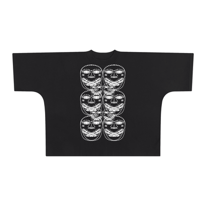 Beau Chaos Unisex "Face Phase 3 & BC Stack" Logo Oversized One-Piece Boxy T-Shirt