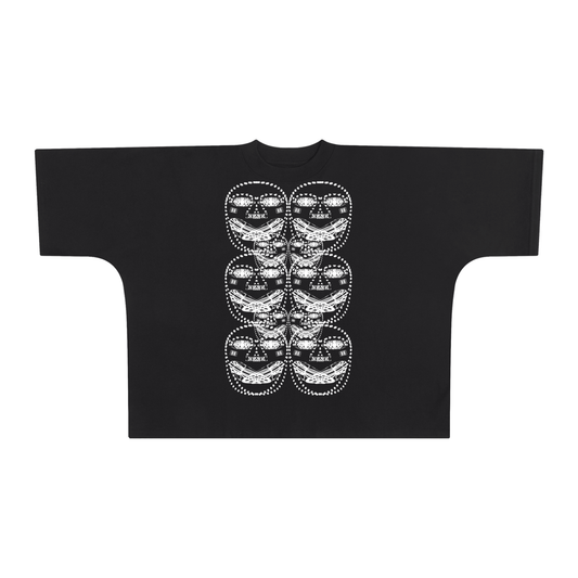 Beau Chaos Unisex "Face Phase 3 & BC Stack" Logo Oversized One-Piece Boxy T-Shirt