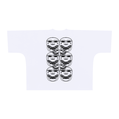 Beau Chaos Unisex "Face Phase 3 & BC Stack" Logo Oversized One-Piece Boxy T-Shirt