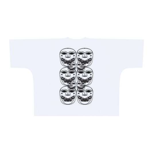 Beau Chaos Unisex "Face Phase 3 & BC Stack" Logo Oversized One-Piece Boxy T-Shirt