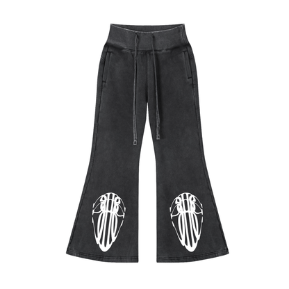 Beau Chaos Women's "Tall Stretch" Logo Vintage Washed Flared Pants