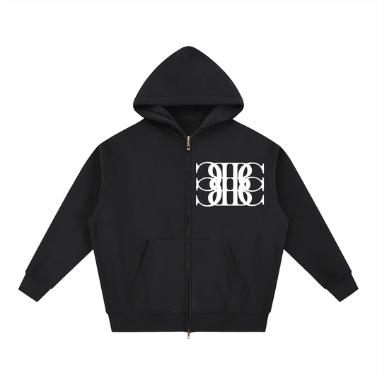Beau Chaos Unisex "Name & BC Mirror" Logo Oversized Boxy Hoodie
