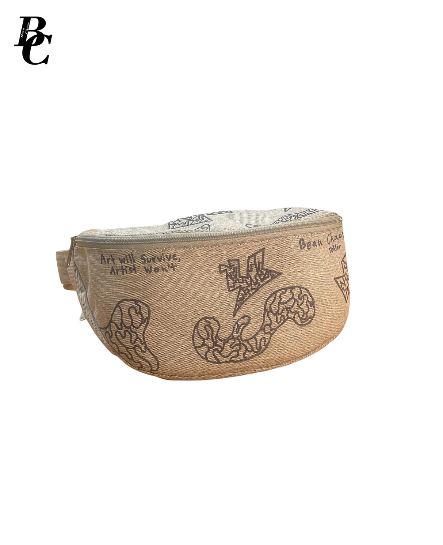 Beau Chaos Unisex “Curve & Line Blob” Logo Fanny Pack