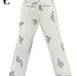 Beau Chaos Unisex “Dot Pattern & Sloppy Star Beau Chaos” Logo Flare Pants