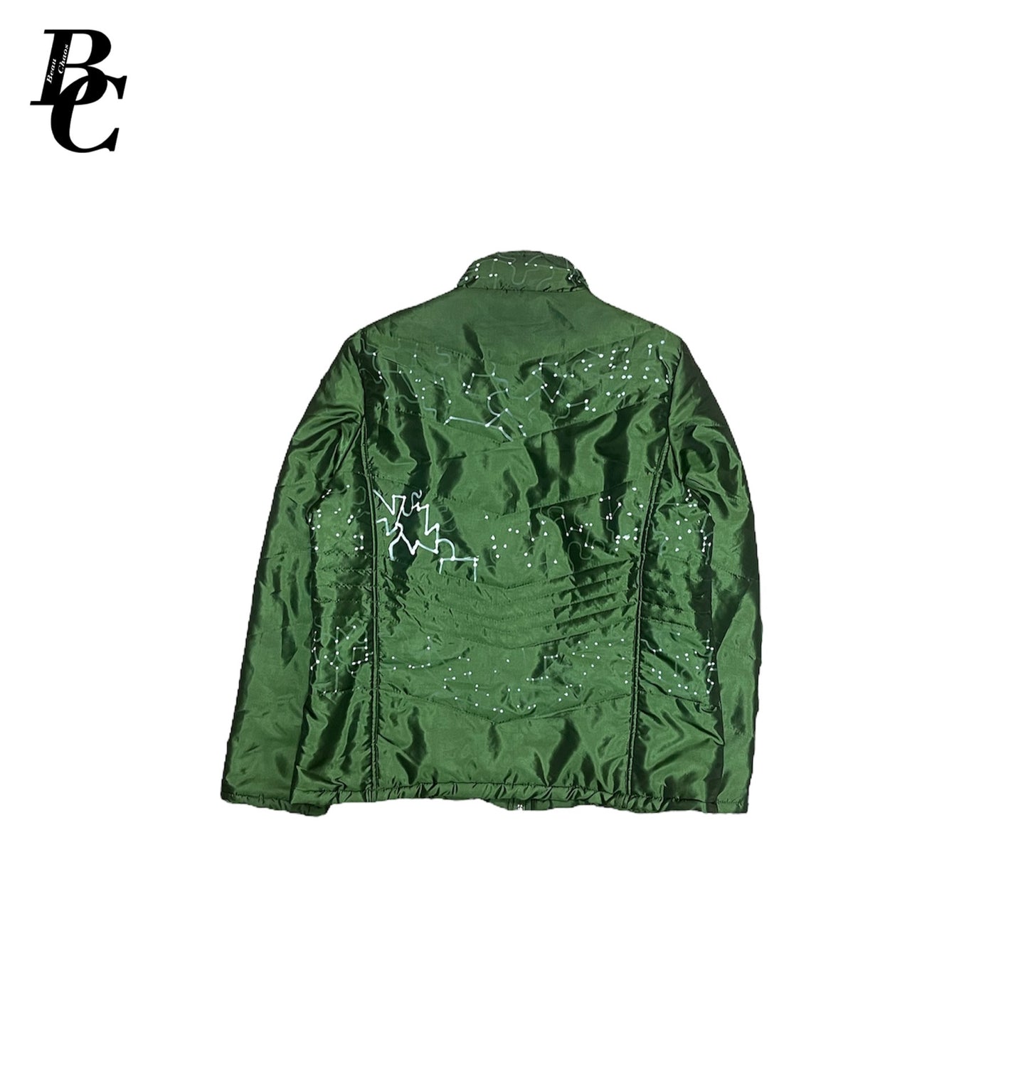 Beau Chaos Unisex “Dot & Line Pattern” Logo Puffer Coat